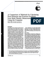 A Comparison of Methods For Calculating Pore Pressures and Fracture Gradients From Shale Density Measurements Using The Computer