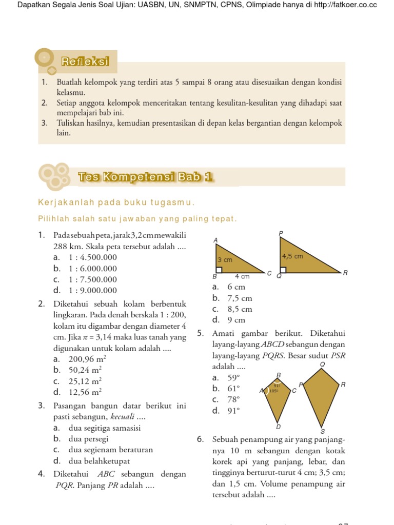 Contoh Soal Uas Matematika Smp Kelas 9 Semester 1