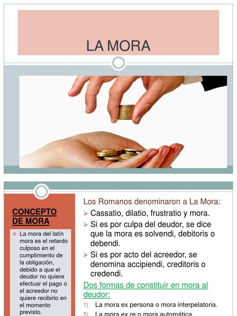 Concepto y Régimen de la Mora en Derecho | PDF | Pagos | Información ...