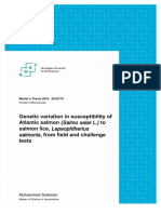 Genetic Variation in Susceptibility of Atlantic Salmon (Salmo Salar L.) To Salmon Lice, Lepeophtherius Tests