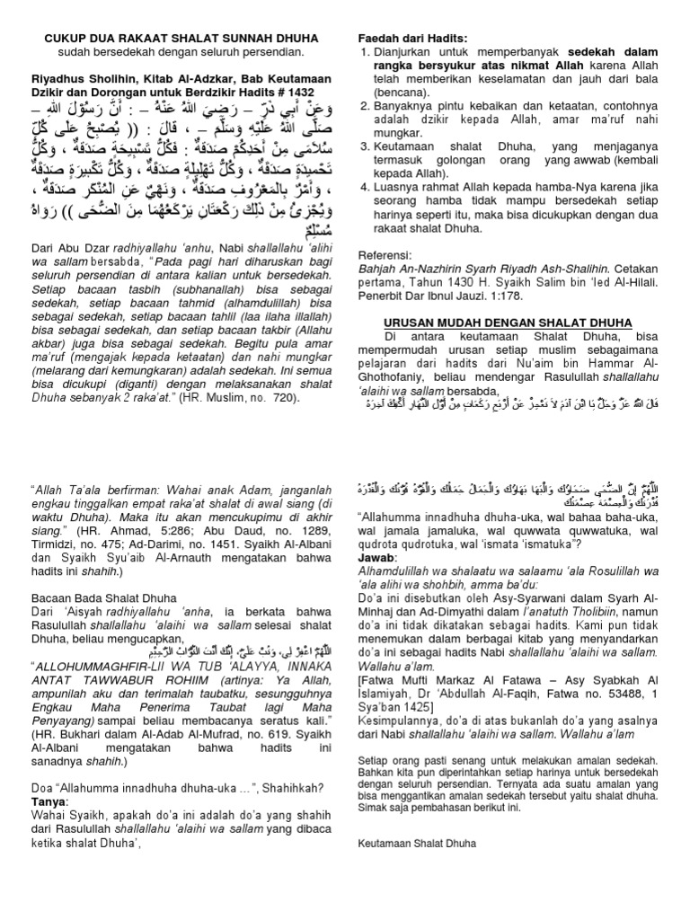 Doa Setelah Sholat Dhuha Shahih - Kumpulan Doa