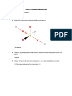 Geometría molecular del ácido sulfúrico y sulfuroso