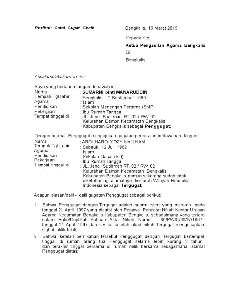 Surat Cerai Docx