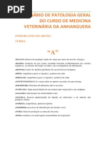 GLOSSÁRIO DE PATOLOGIA GERAL DO CURSO DE MEDICINA VETERINÁRIA DA ANHANGUERA - 2.docx