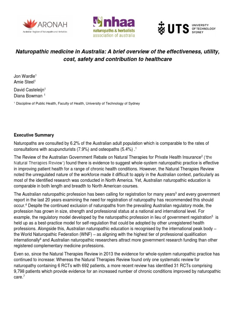 Naturopathy in Australia: Overview and Impact | PDF | Naturopathy ...