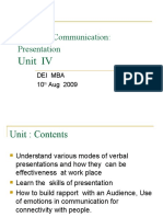 Business Communication: Presentation: Unit IV