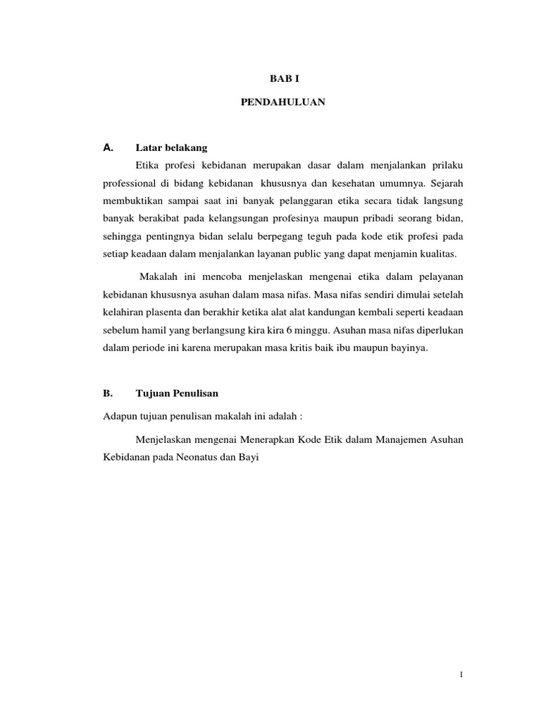 Makalah Kode Etik Neonatus