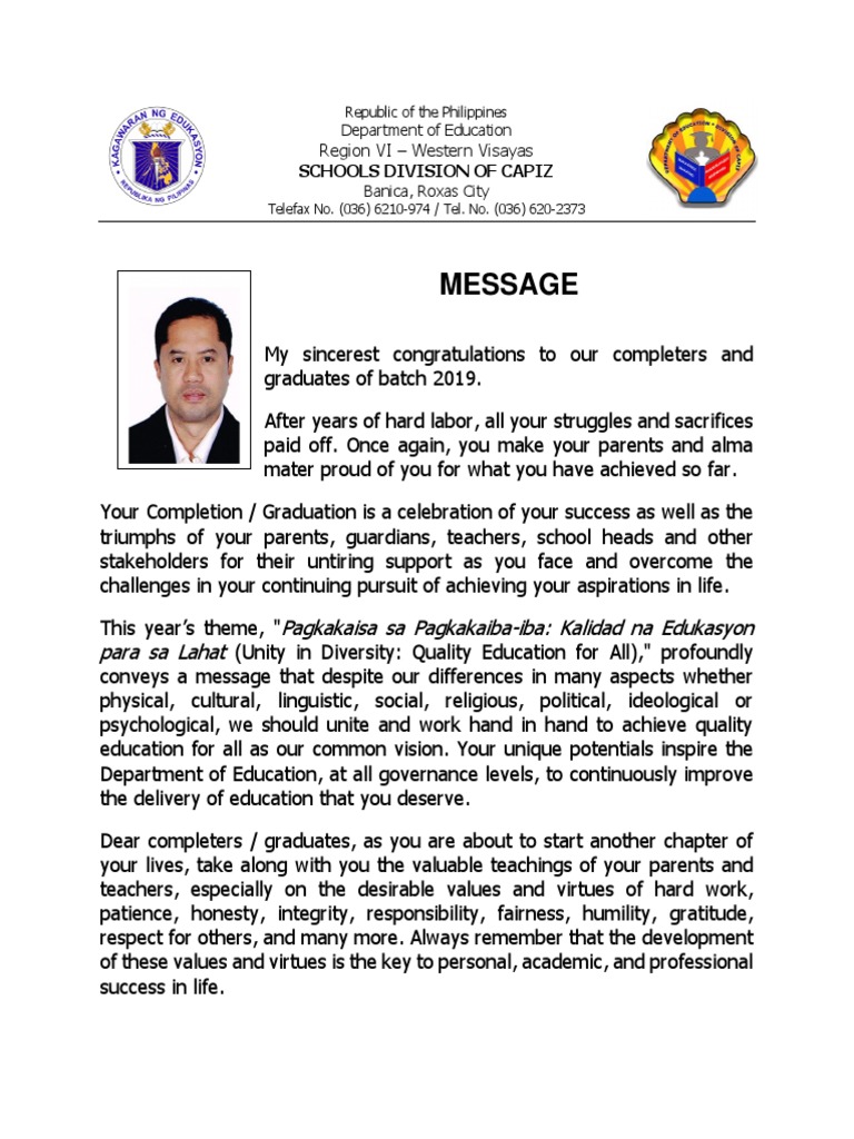 Sds Message Graduation Final Pdf