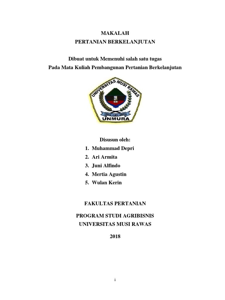 Makalah Pertanian Berkelanjutan