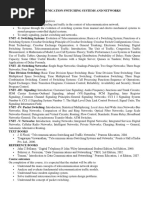 Telecommunication Switching Systems and Networks Lesson Plan