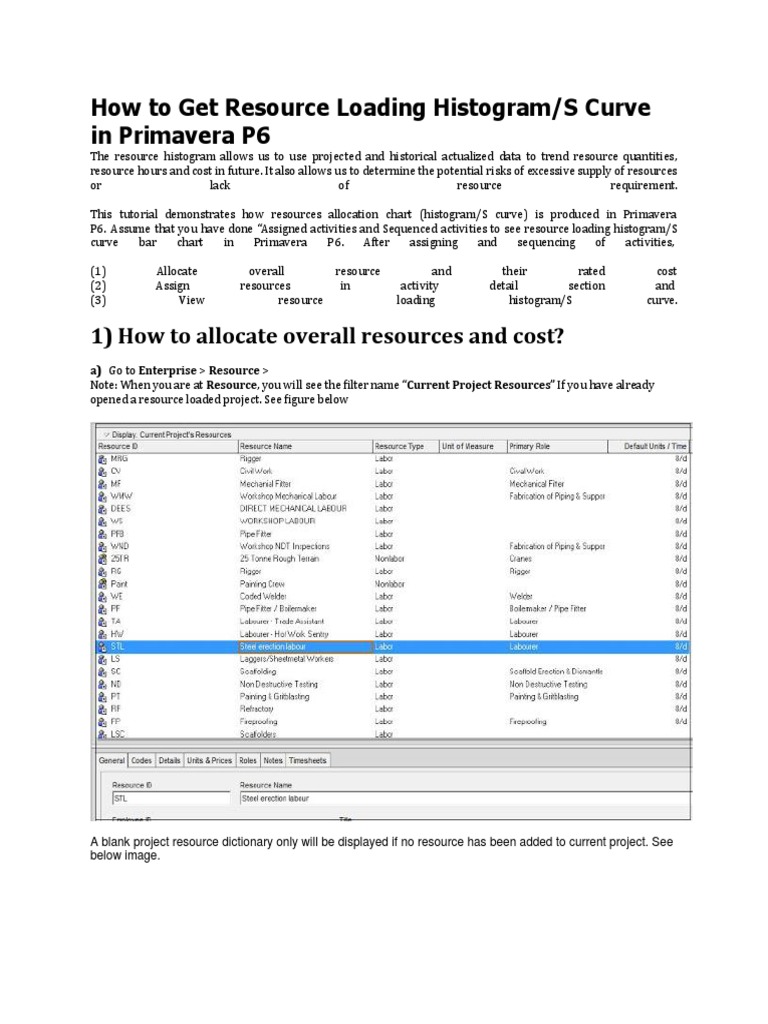 How To Get Resource Loading Histogram | PDF | Resource | Histogram