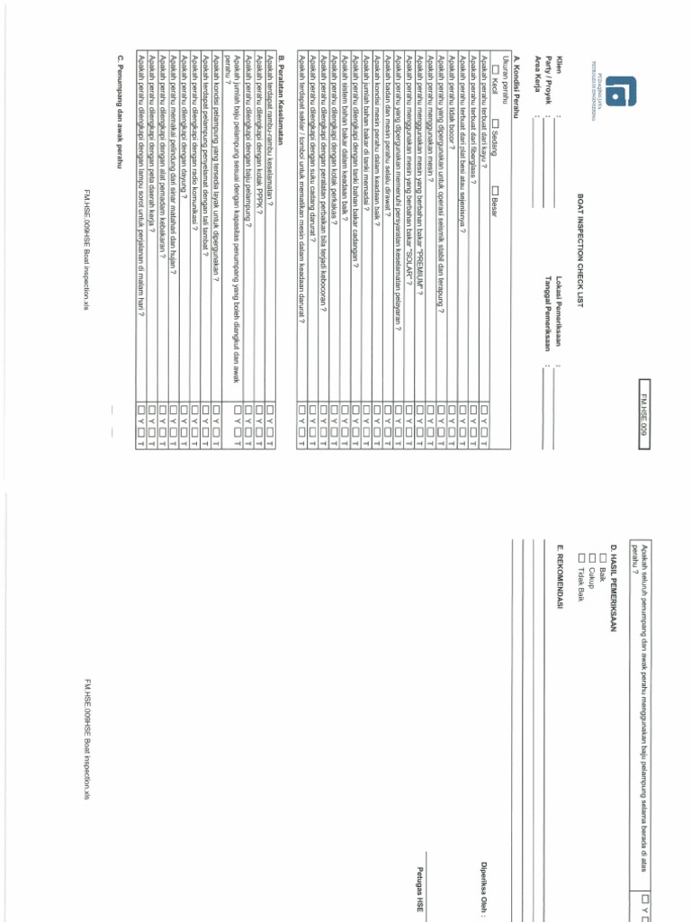 Boat Inspection Checklist PDF