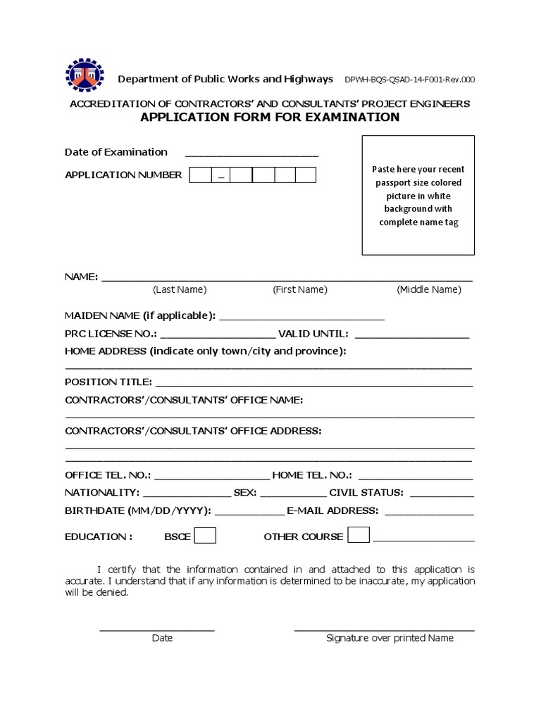 Application Form-Acreditation-Contractors PE-exam PDF | PDF