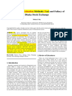Comparative Methods Act and Fallacy of Dhaka Stock Exchange: Valuation: F
