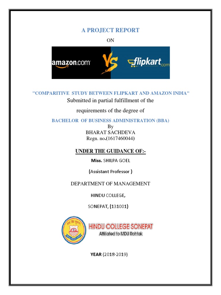 Project Report Bba 6TH Sem | PDF | E Commerce | Amazon Kindle