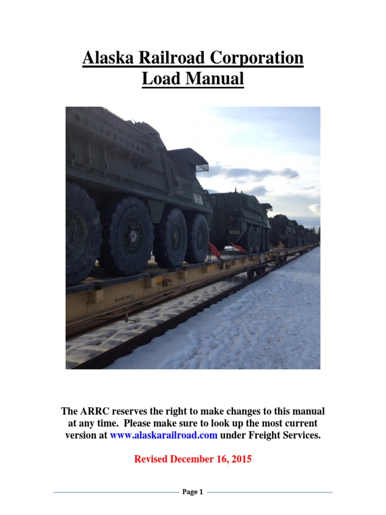 Alaska Railroad Load Manual Securement Rules and Methods PDF Semi