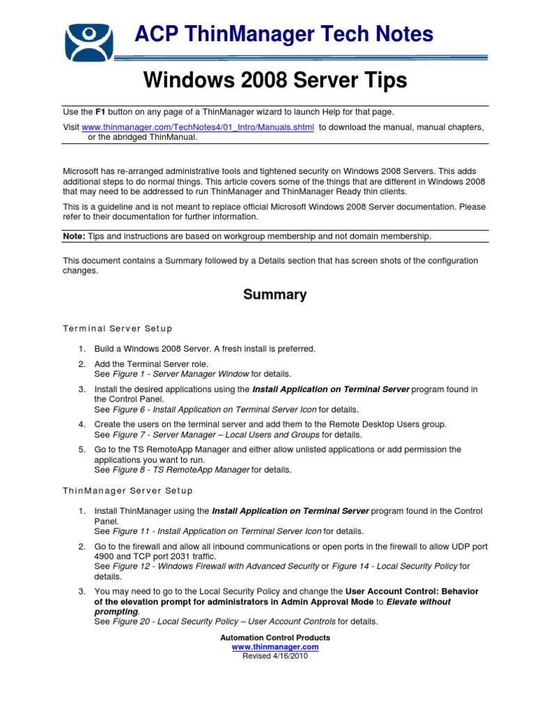 2008 Server Tips | PDF | Business