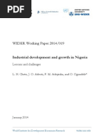 WIDER Working Paper 2014/019: Industrial Development and Growth in Nigeria