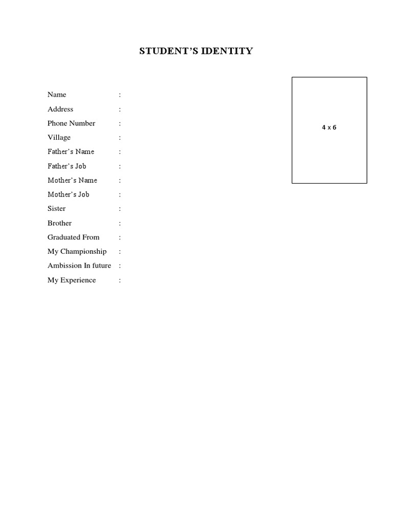 Student Identity Information Form | PDF
