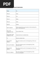 XP Keyboard Shortcuts