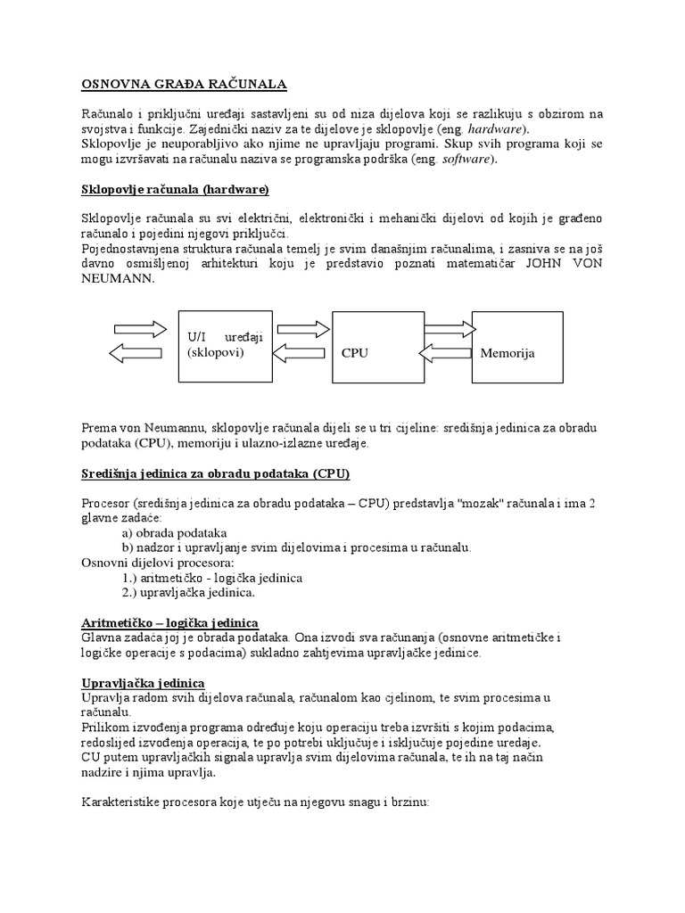Osnovna Građa Računala | PDF