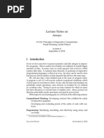 Lecture Notes On Arrays: 15-122: Principles of Imperative Computation Frank Pfenning, Andr e Platzer September 4, 2014