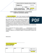 Formato Convocatoria A Participar de La Elección de Comité de Convivencia Laboral