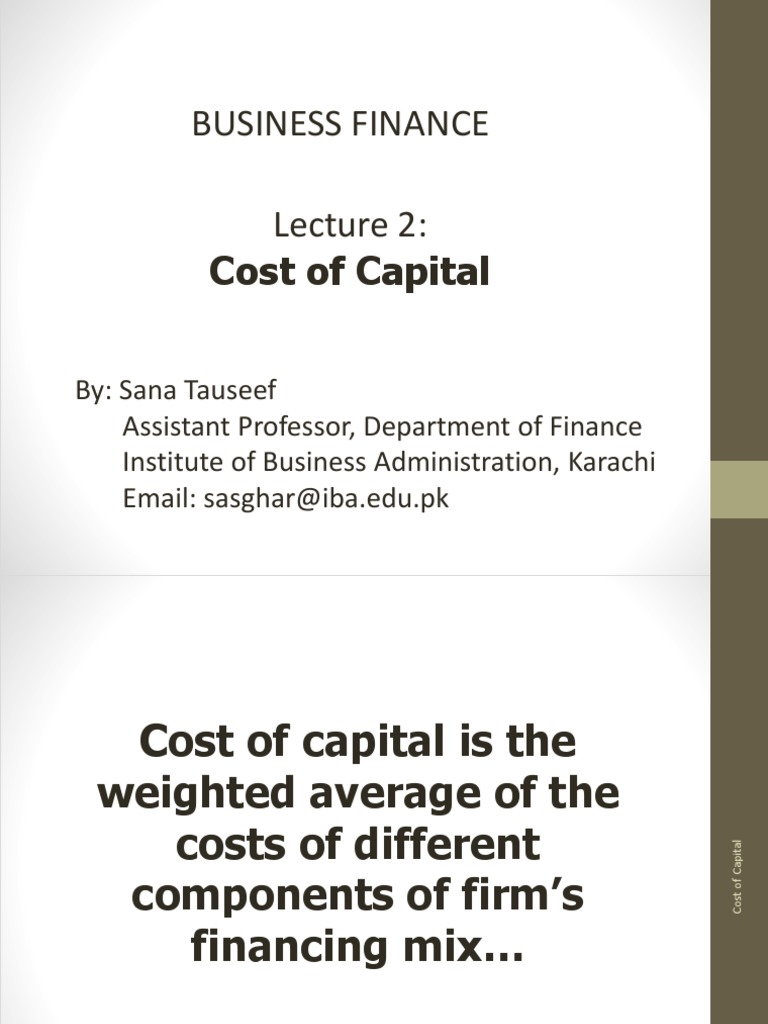 Understanding Cost of Capital in Finance | PDF | Cost Of Capital | Dividend