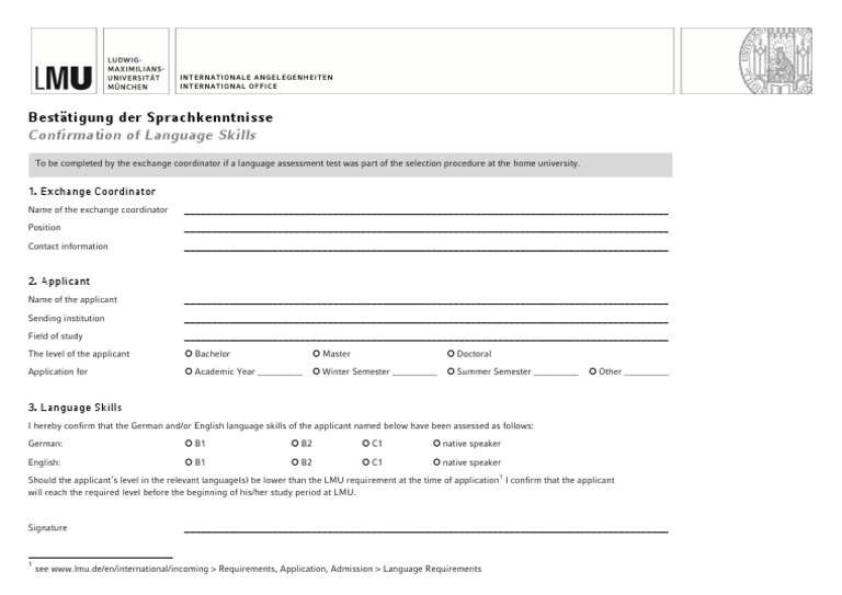 Language Skills Confirmation Form | PDF | Career & Growth | Finance ...