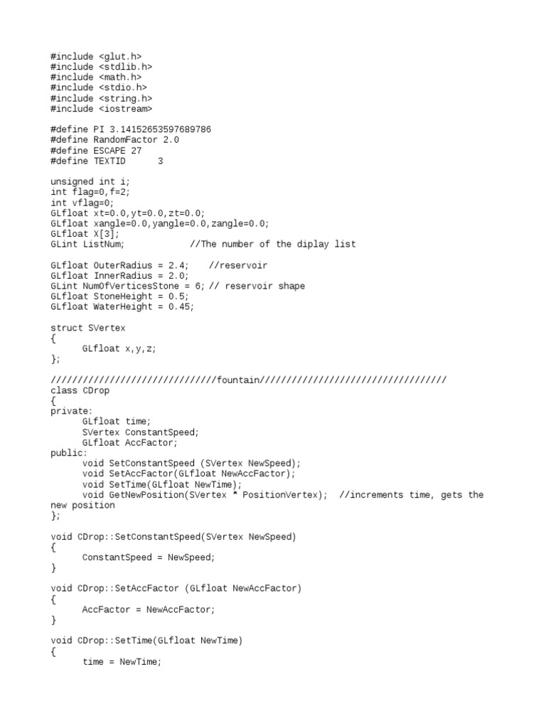 3D Fountain Simulation Code | PDF | Software Engineering | Computer ...