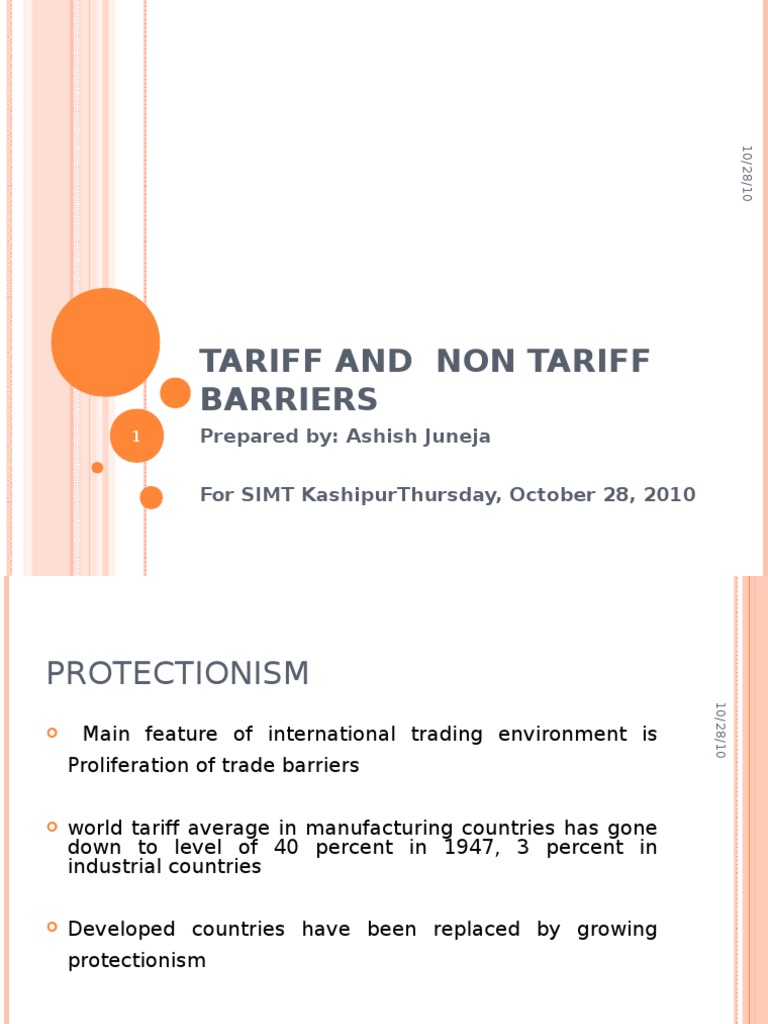Understanding Trade Barriers: Tariffs & NTBs | PDF | Non Tariff ...