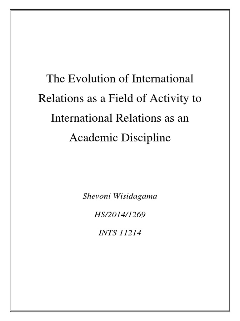 Evolution of International Relations | PDF | Greco Persian Wars ...