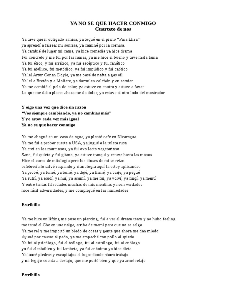 Ya No Se Que Hacer Conmigo Odt PDF