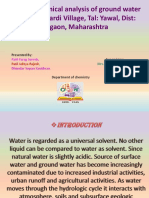 Physico-Chemical Analysis of Ground Water From Hambardi Village, Tal: Yawal, Dist: Jalgaon, Maharashtra