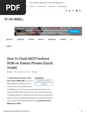 How To Use Mi Flash Tool To Flash Miui Fastboot Rom How To Flash