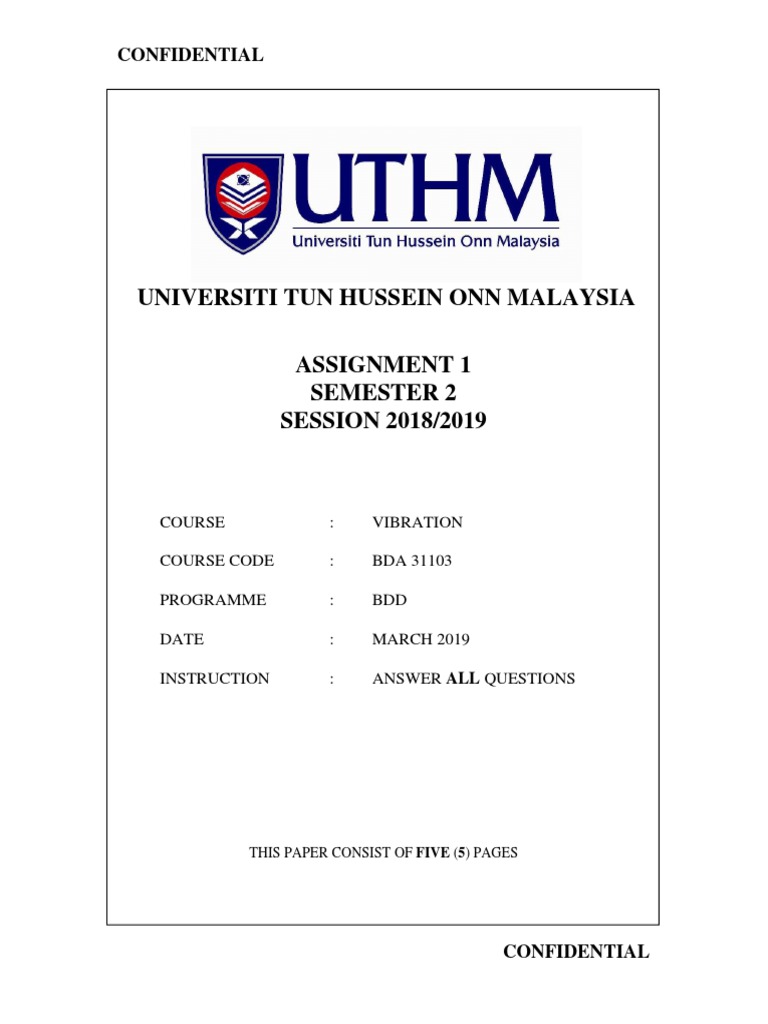 Assignment 1 SEM 2 1819 | PDF | Physical Quantities | Physics