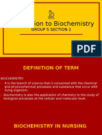 Introduction To Biochemistry: Group 5 Section 2