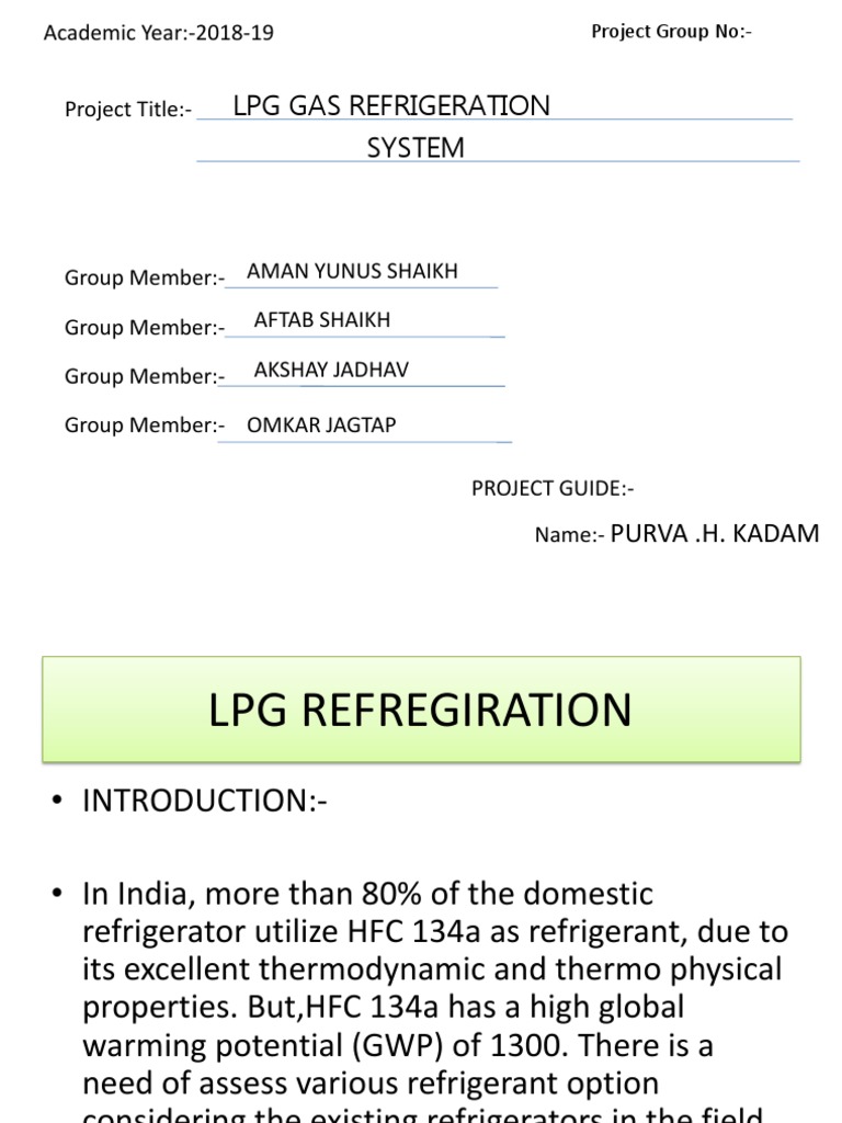 LPG Gas Refregration System | PDF | Liquefied Petroleum Gas | Propane
