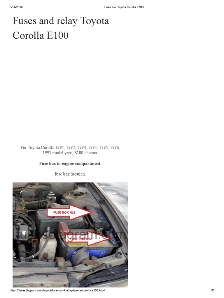 Dead Corolla? E100 Fuse & Relay Troubleshooting Guide - sf1wgaf