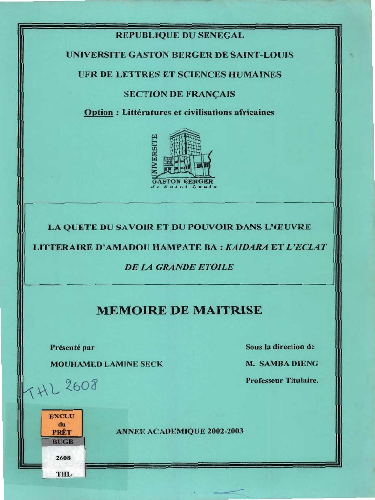 Quelle Est L année De Naissance D amadou Pix Amadou Hampate Bâ PDF | PDF | Afrique | Coran