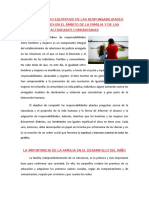 El Sentido Equitativo de Las Responsabilidades Obligaciones en El Ámbito de La Familia y de Las Actividades Comunitarias