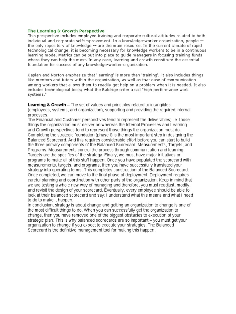 Learning & Growth - The Set of Values and Principles Related To ...