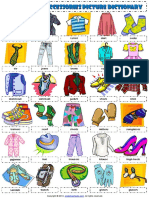 Clothes and Accessories Esl Vocabulary Picture Dictionary Worksheet For Kids PDF