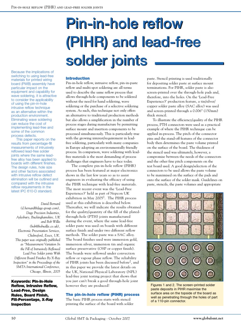 Xray Pin in Hole Reflow | PDF | Soldering | Printed Circuit Board