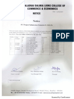 Semester 1 ATKT Examination Time Table March 2019