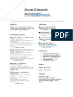 Experiencia de Matías Drincovich en gestión de procesos, calidad y administración con más de 15 años