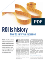 ROI Is History - How To Survive in A Recession