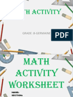 8th Grade Math Activity Worksheets