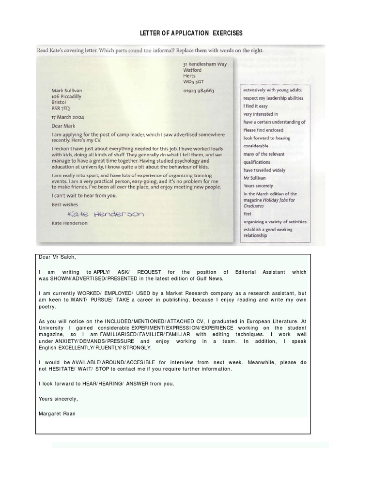 Job Application Practice | PDF