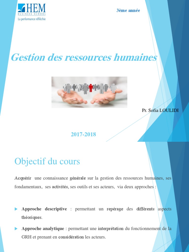 Cours de Gestion des Ressources Humaines | PDF | Gestion des ressources ...
